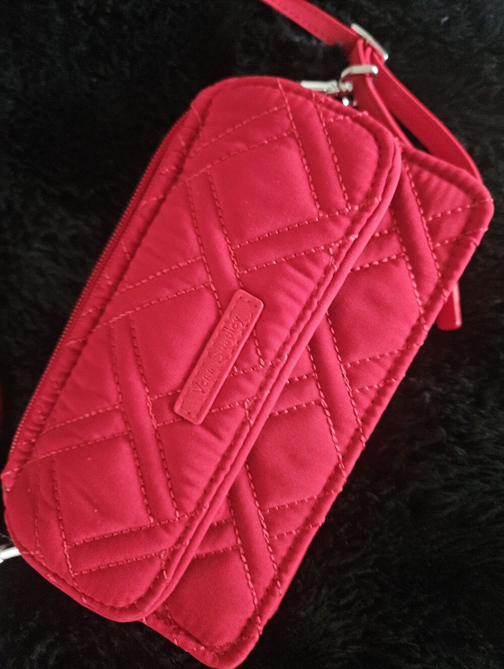 Vera Bradley Quilted Red Wristlet Crossbody